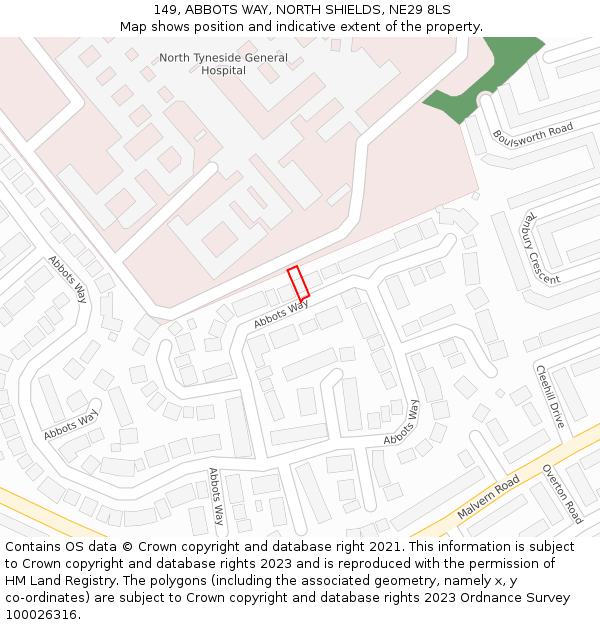 149, ABBOTS WAY, NORTH SHIELDS, NE29 8LS: Location map and indicative extent of plot