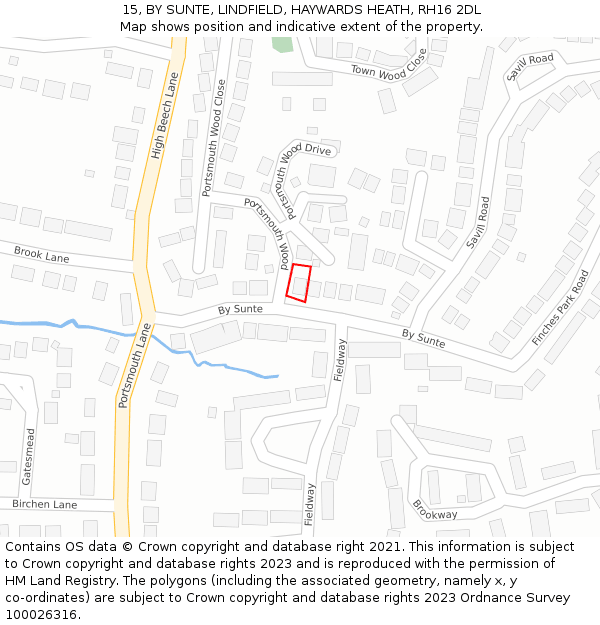 15, BY SUNTE, LINDFIELD, HAYWARDS HEATH, RH16 2DL: Location map and indicative extent of plot