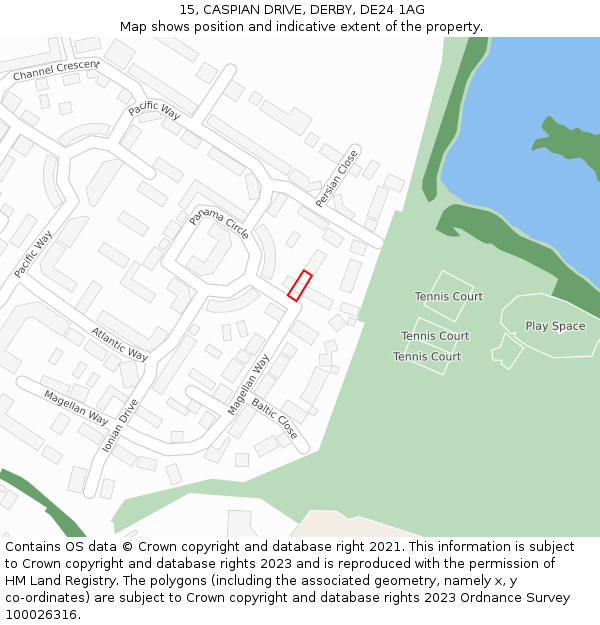15, CASPIAN DRIVE, DERBY, DE24 1AG: Location map and indicative extent of plot