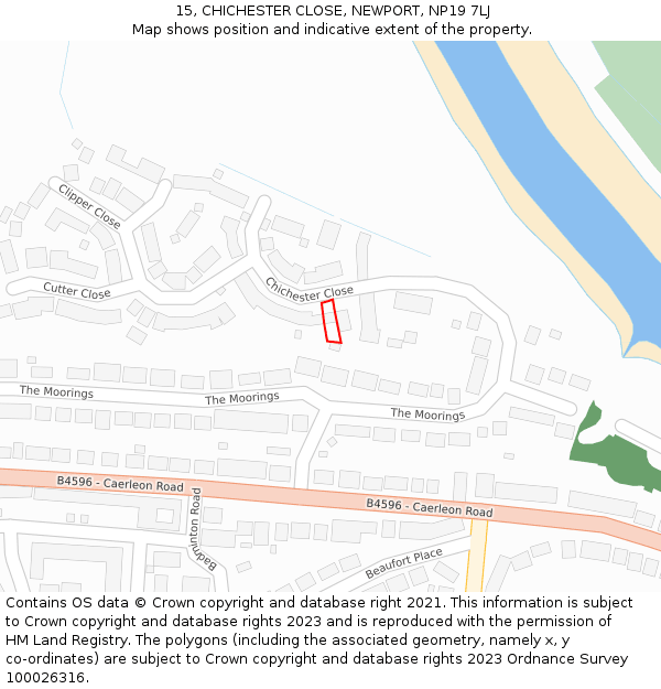 15, CHICHESTER CLOSE, NEWPORT, NP19 7LJ: Location map and indicative extent of plot