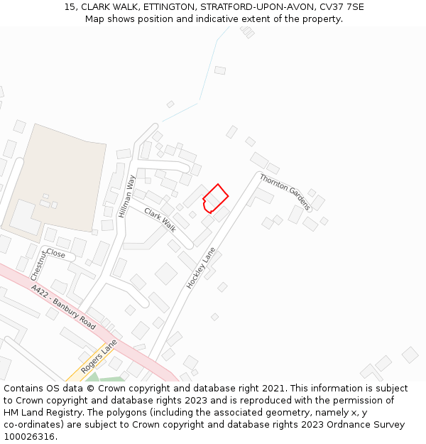 15, CLARK WALK, ETTINGTON, STRATFORD-UPON-AVON, CV37 7SE: Location map and indicative extent of plot