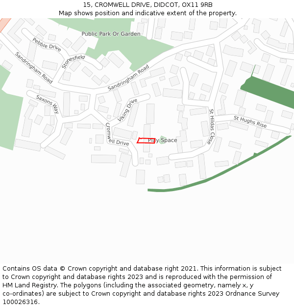 15, CROMWELL DRIVE, DIDCOT, OX11 9RB: Location map and indicative extent of plot