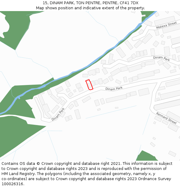 15, DINAM PARK, TON PENTRE, PENTRE, CF41 7DX: Location map and indicative extent of plot