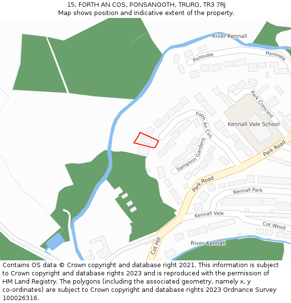 15, FORTH AN COS, PONSANOOTH, TRURO, TR3 7RJ: Location map and indicative extent of plot