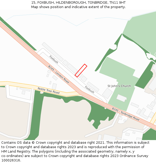 15, FOXBUSH, HILDENBOROUGH, TONBRIDGE, TN11 9HT: Location map and indicative extent of plot