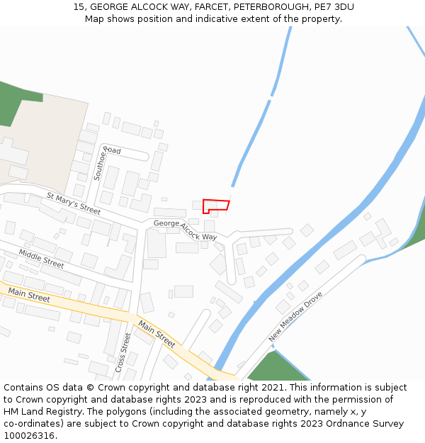 15, GEORGE ALCOCK WAY, FARCET, PETERBOROUGH, PE7 3DU: Location map and indicative extent of plot