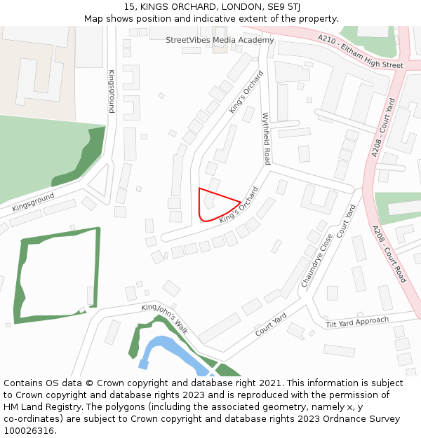 15, KINGS ORCHARD, LONDON, SE9 5TJ: Location map and indicative extent of plot