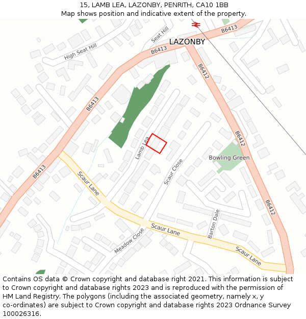 15, LAMB LEA, LAZONBY, PENRITH, CA10 1BB: Location map and indicative extent of plot