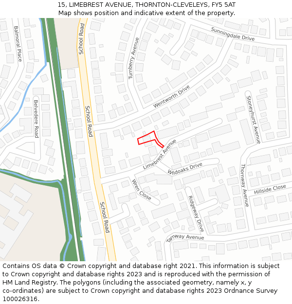 15, LIMEBREST AVENUE, THORNTON-CLEVELEYS, FY5 5AT: Location map and indicative extent of plot