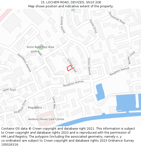 15, LOCHEM ROAD, DEVIZES, SN10 2GE: Location map and indicative extent of plot