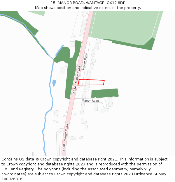 15, MANOR ROAD, WANTAGE, OX12 8DP: Location map and indicative extent of plot