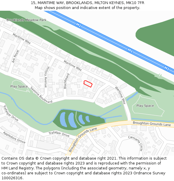 15, MARITIME WAY, BROOKLANDS, MILTON KEYNES, MK10 7FR: Location map and indicative extent of plot