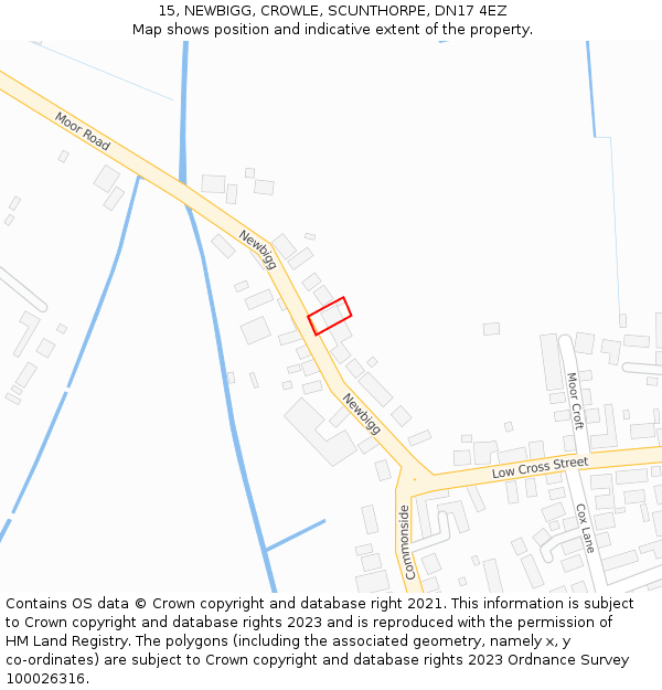 15, NEWBIGG, CROWLE, SCUNTHORPE, DN17 4EZ: Location map and indicative extent of plot