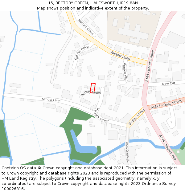 15, RECTORY GREEN, HALESWORTH, IP19 8AN: Location map and indicative extent of plot