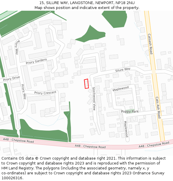 15, SILURE WAY, LANGSTONE, NEWPORT, NP18 2NU: Location map and indicative extent of plot