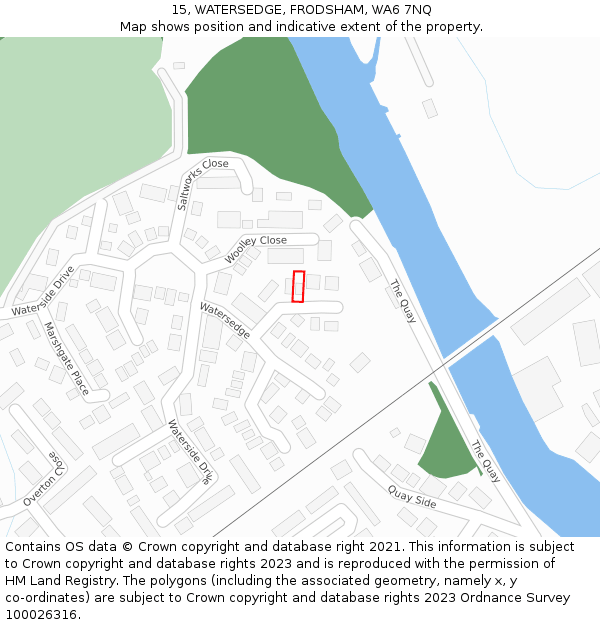 15, WATERSEDGE, FRODSHAM, WA6 7NQ: Location map and indicative extent of plot