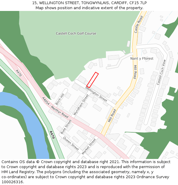 15, WELLINGTON STREET, TONGWYNLAIS, CARDIFF, CF15 7LP: Location map and indicative extent of plot