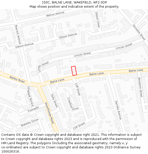 150C, BALNE LANE, WAKEFIELD, WF2 0DP: Location map and indicative extent of plot