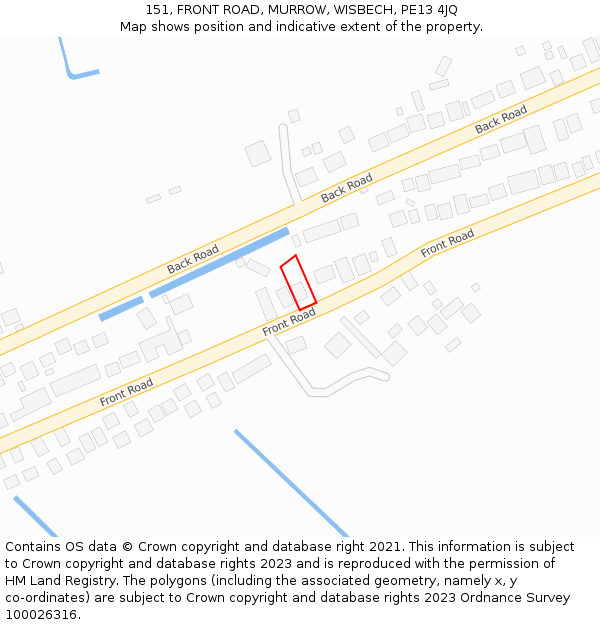 151, FRONT ROAD, MURROW, WISBECH, PE13 4JQ: Location map and indicative extent of plot