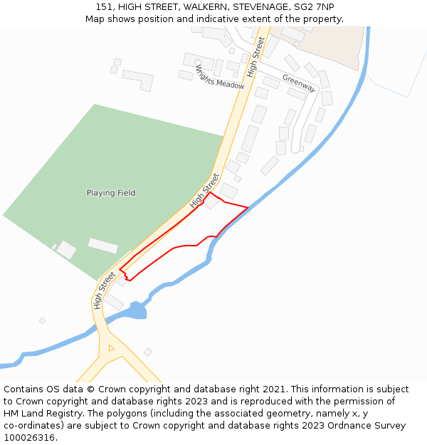 151, HIGH STREET, WALKERN, STEVENAGE, SG2 7NP: Location map and indicative extent of plot