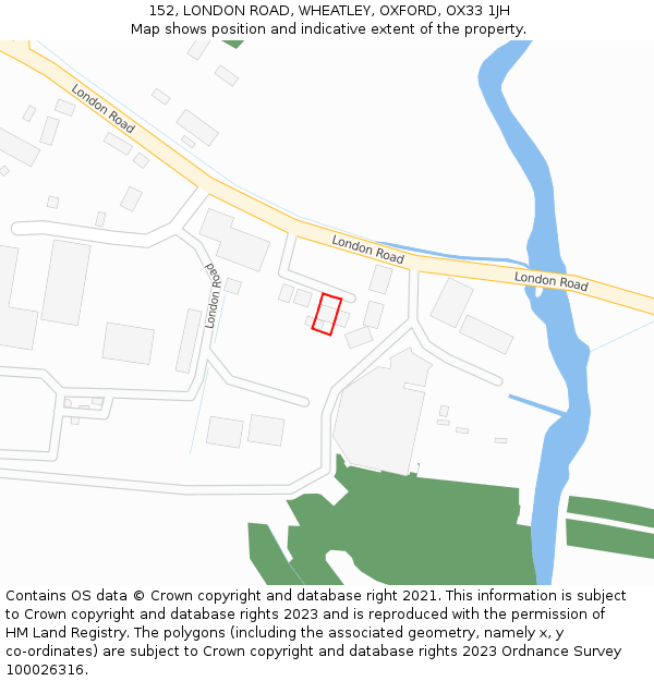 152, LONDON ROAD, WHEATLEY, OXFORD, OX33 1JH: Location map and indicative extent of plot