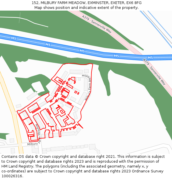 152, MILBURY FARM MEADOW, EXMINSTER, EXETER, EX6 8FG: Location map and indicative extent of plot