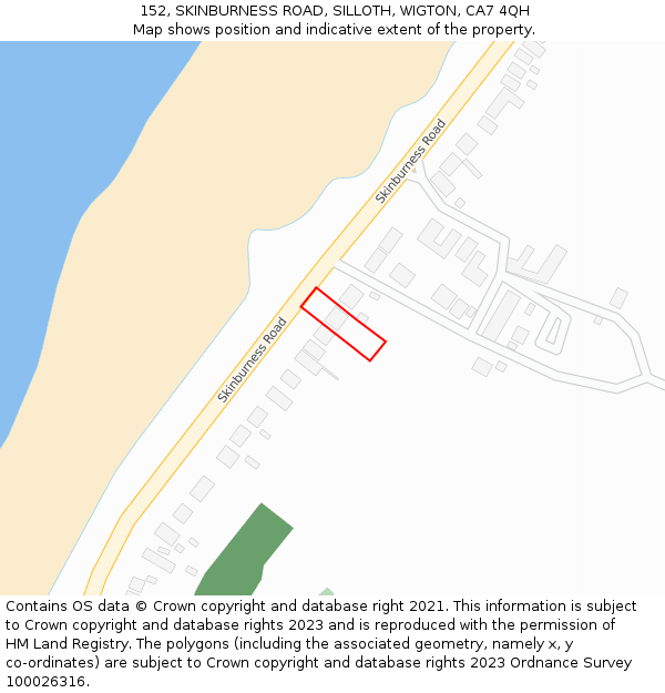 152, SKINBURNESS ROAD, SILLOTH, WIGTON, CA7 4QH: Location map and indicative extent of plot