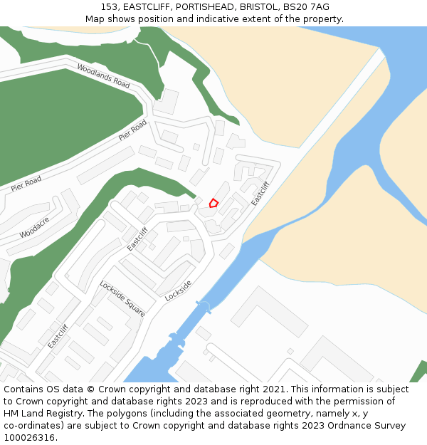 153, EASTCLIFF, PORTISHEAD, BRISTOL, BS20 7AG: Location map and indicative extent of plot