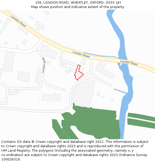 156, LONDON ROAD, WHEATLEY, OXFORD, OX33 1JH: Location map and indicative extent of plot