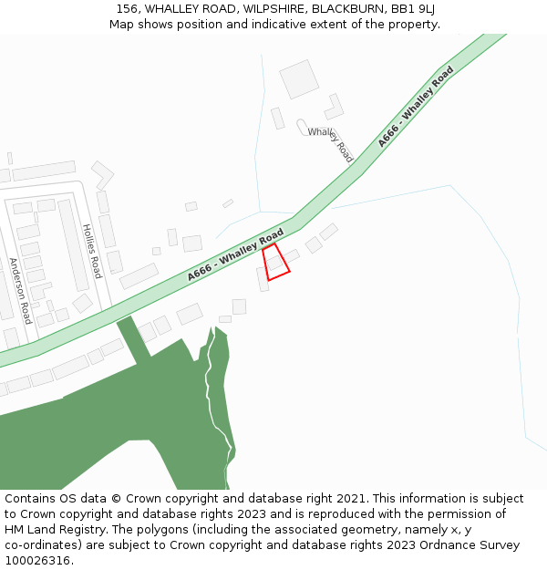 156, WHALLEY ROAD, WILPSHIRE, BLACKBURN, BB1 9LJ: Location map and indicative extent of plot