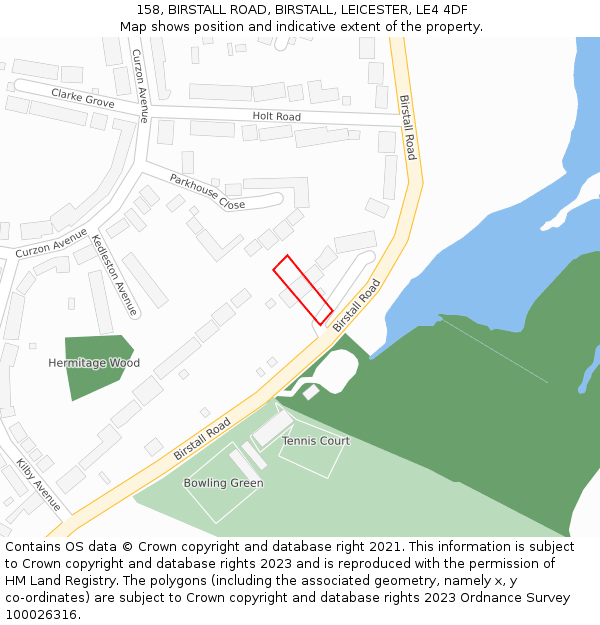 158, BIRSTALL ROAD, BIRSTALL, LEICESTER, LE4 4DF: Location map and indicative extent of plot