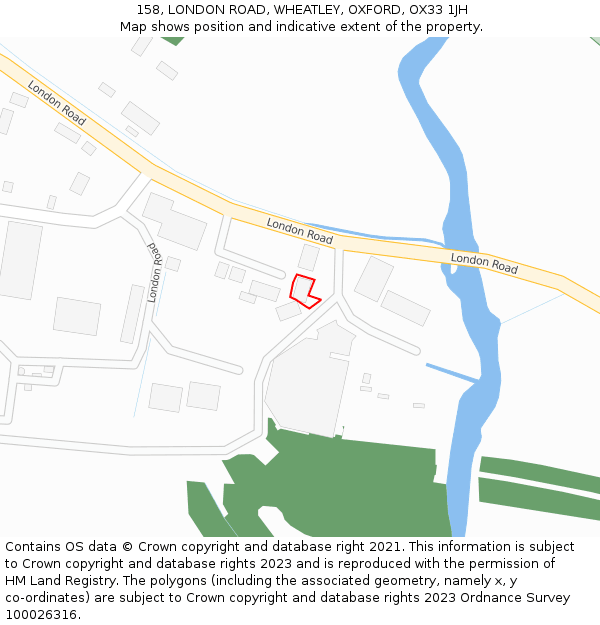 158, LONDON ROAD, WHEATLEY, OXFORD, OX33 1JH: Location map and indicative extent of plot