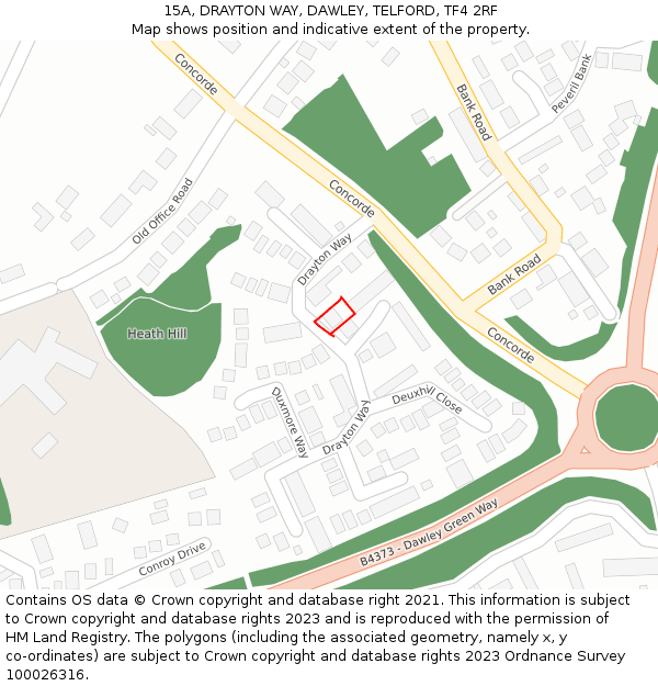 15A, DRAYTON WAY, DAWLEY, TELFORD, TF4 2RF: Location map and indicative extent of plot