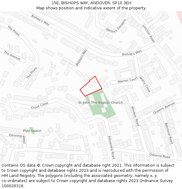 15E, BISHOPS WAY, ANDOVER, SP10 3EH: Location map and indicative extent of plot