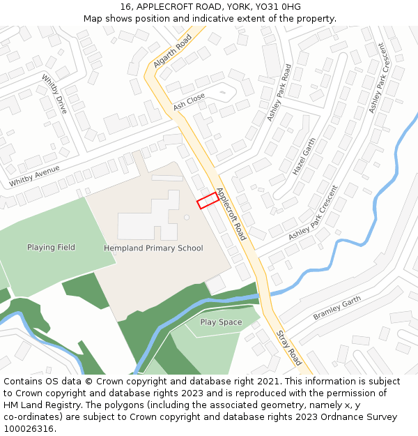 16, APPLECROFT ROAD, YORK, YO31 0HG: Location map and indicative extent of plot