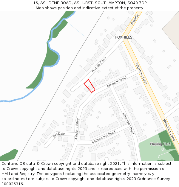 16, ASHDENE ROAD, ASHURST, SOUTHAMPTON, SO40 7DP: Location map and indicative extent of plot