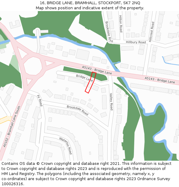 16, BRIDGE LANE, BRAMHALL, STOCKPORT, SK7 2NQ: Location map and indicative extent of plot