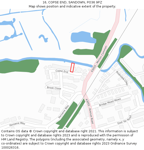 16, COPSE END, SANDOWN, PO36 9PZ: Location map and indicative extent of plot