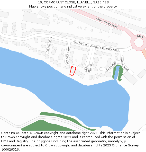 16, CORMORANT CLOSE, LLANELLI, SA15 4SS: Location map and indicative extent of plot