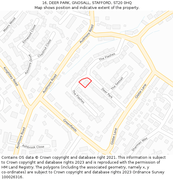 16, DEER PARK, GNOSALL, STAFFORD, ST20 0HQ: Location map and indicative extent of plot