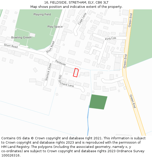 16, FIELDSIDE, STRETHAM, ELY, CB6 3LT: Location map and indicative extent of plot