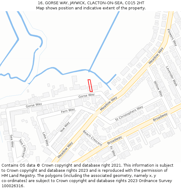 16, GORSE WAY, JAYWICK, CLACTON-ON-SEA, CO15 2HT: Location map and indicative extent of plot