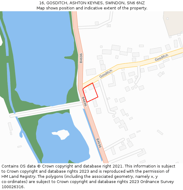 16, GOSDITCH, ASHTON KEYNES, SWINDON, SN6 6NZ: Location map and indicative extent of plot