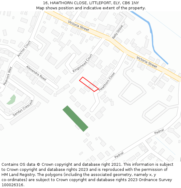 16, HAWTHORN CLOSE, LITTLEPORT, ELY, CB6 1NY: Location map and indicative extent of plot