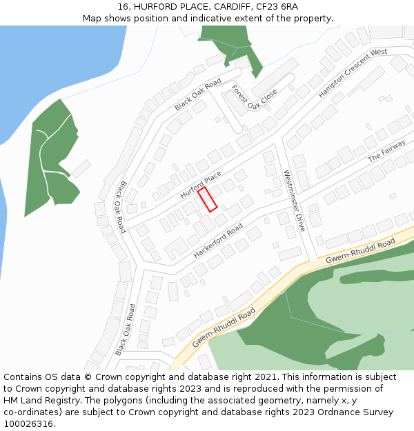 16, HURFORD PLACE, CARDIFF, CF23 6RA: Location map and indicative extent of plot