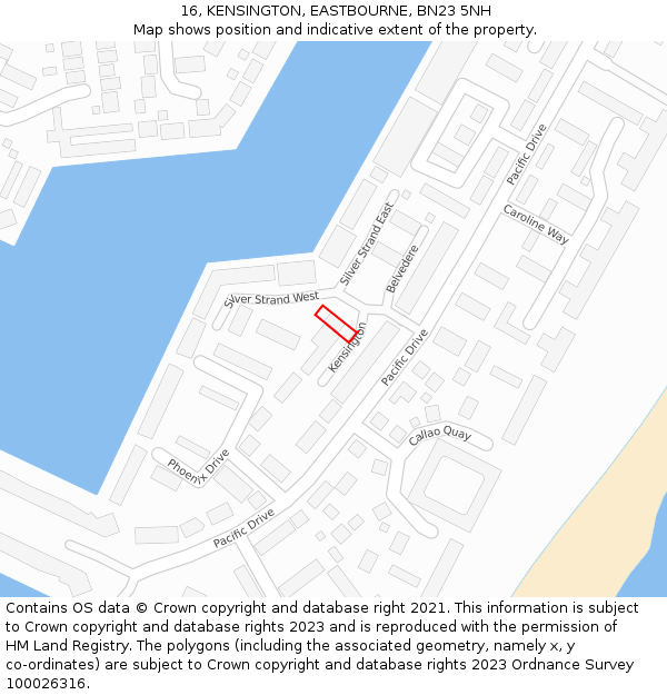 16, KENSINGTON, EASTBOURNE, BN23 5NH: Location map and indicative extent of plot