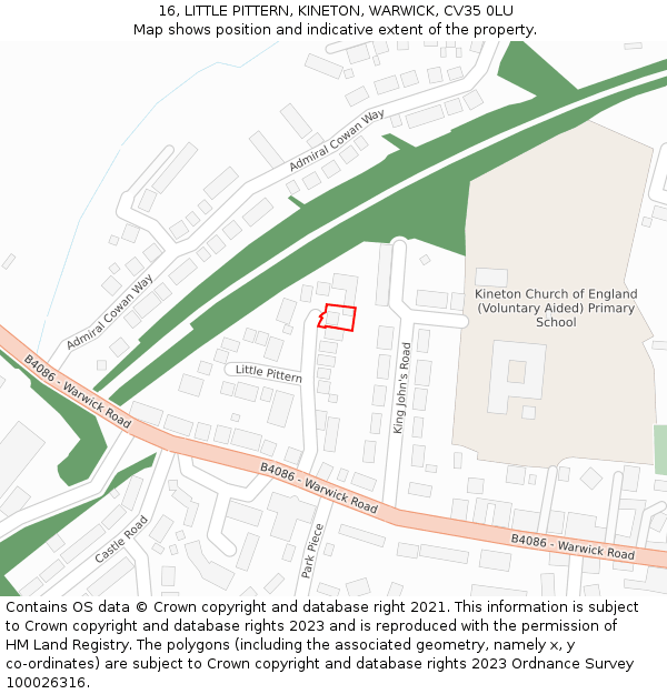 16, LITTLE PITTERN, KINETON, WARWICK, CV35 0LU: Location map and indicative extent of plot
