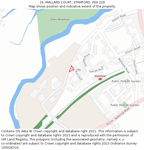 16, MALLARD COURT, STAMFORD, PE9 2ZE: Location map and indicative extent of plot