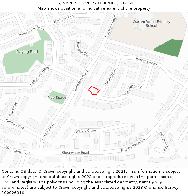 16, MAPLIN DRIVE, STOCKPORT, SK2 5XJ: Location map and indicative extent of plot
