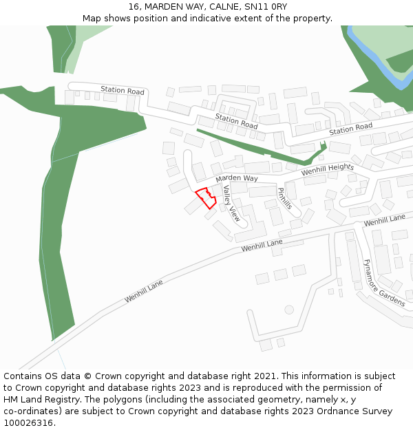 16, MARDEN WAY, CALNE, SN11 0RY: Location map and indicative extent of plot